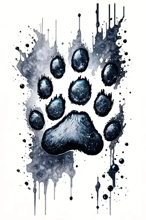 Dog Paw Print Surrounded By Dark Matter