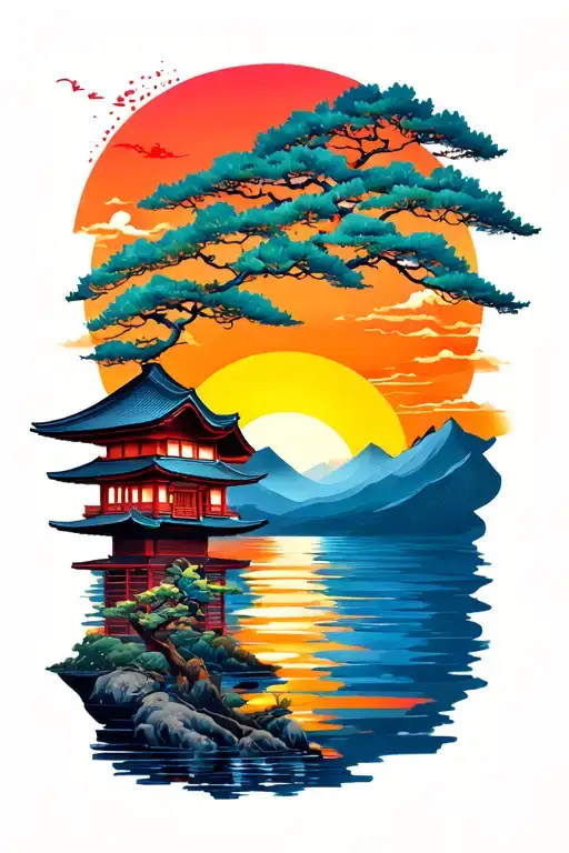 Japanese Sunrise Background