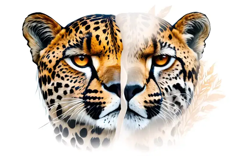 Cheetah Face Transform Into Tiger Face