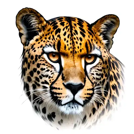 Cheetah Face Transform Into Tiger Face Morphing