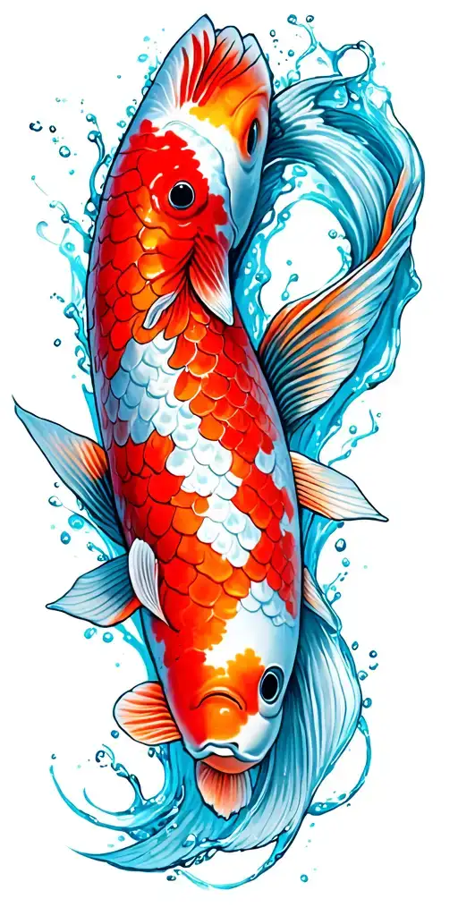 Mental Health Semi Colon Koi Fish Swimming