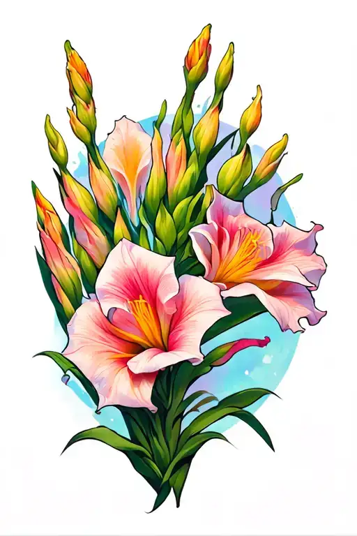 Gladiolus Tattoo On Left Hand Reaching