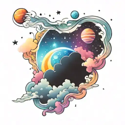 Cosmic Colorful Night Sky Background