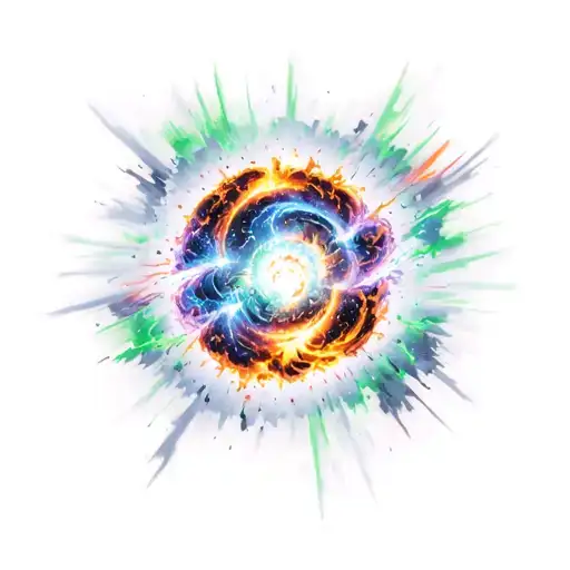 Supernova Explosion Black And Green Colors