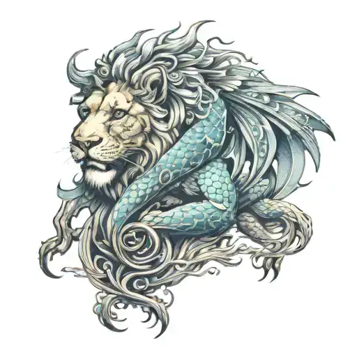 Half Lion Half Dragon Flying