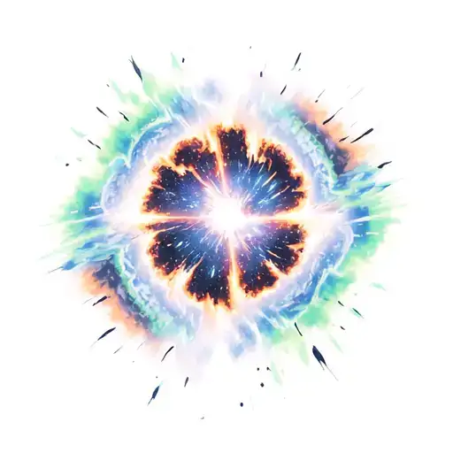 Supernova Explosion Black And Green Colors Only
