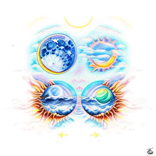 Moon And Sun Ocean Theme