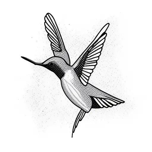 Hummingbird Black Only Lines Minimalist For Men