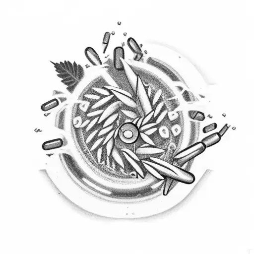 A Pill And A Pot Leaf Hugging With Life Is Strange In A Spiral