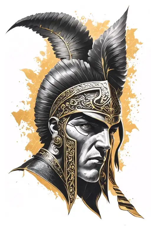 Black Color With Gold Trim Spartan