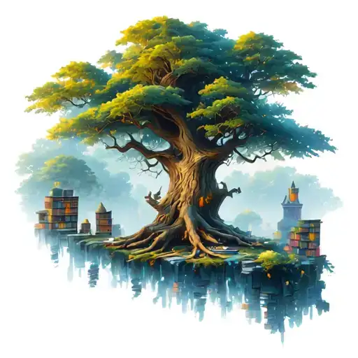 Tree Libary Fantasy Scene
