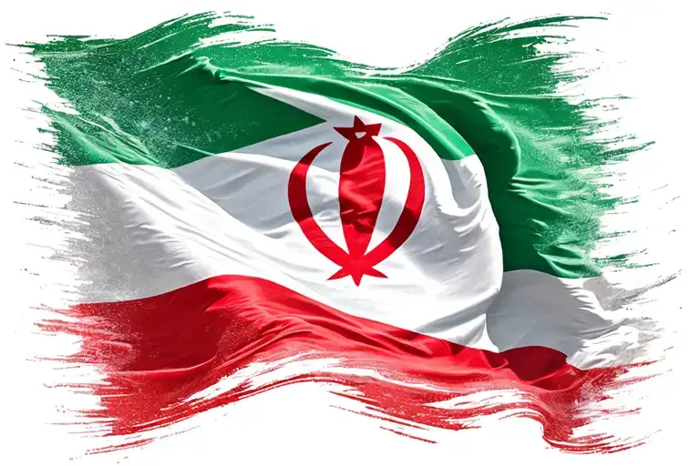Irans Flag Without Arabic Text And A Heart Middle Of It
