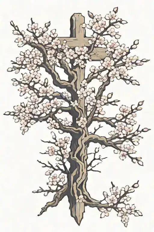 Cross That Turns Into Cherry Blossom Tree