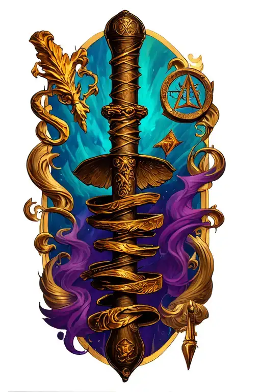 Wand With Harry Potter Symbols Incorporated