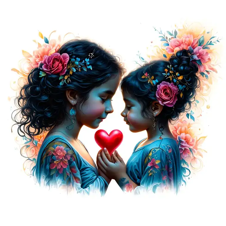 Mother And Son With A Heart Intertwined