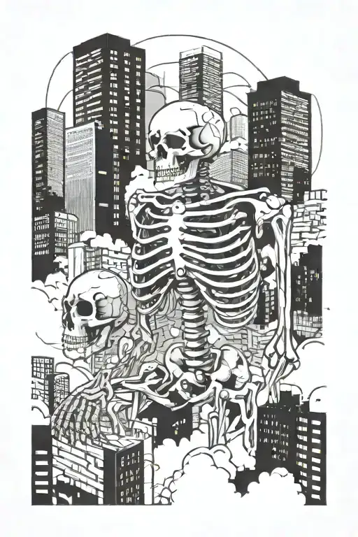 City Scape Like A Skeleton
