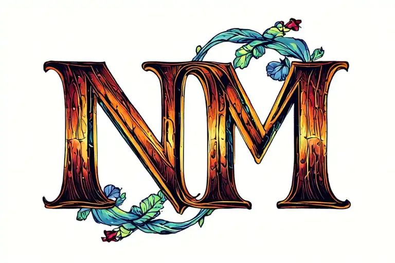 Initial N And M Letter