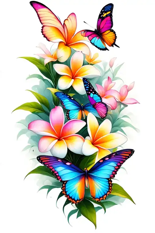 Plumeria Turning Into Butterflies Flying