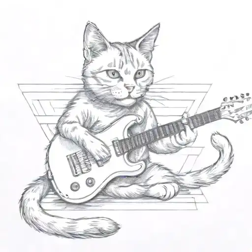 Cat Playing Electric Guitar