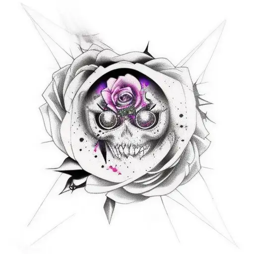 A Gothic And Edgy Tattoo Incorporating Elements Of E-girl Fashion