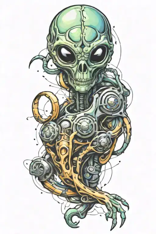 Alien Chestbuster Leg Tattoo Design