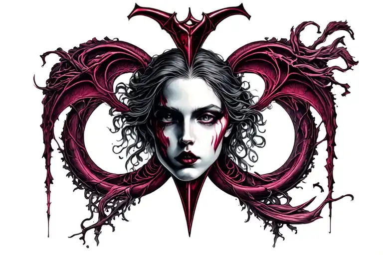 Vampire Symbol Intertwined With A Venus Symbol