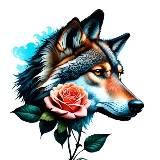 Wolf Ocean And Long Stem Rose