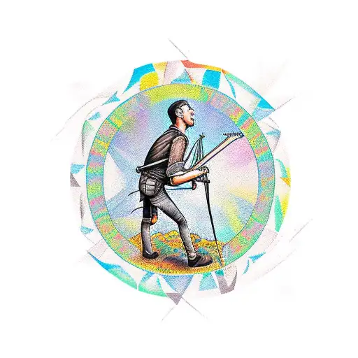 Combine The Passion For Hiking And Folk Music In A Tattoo Design