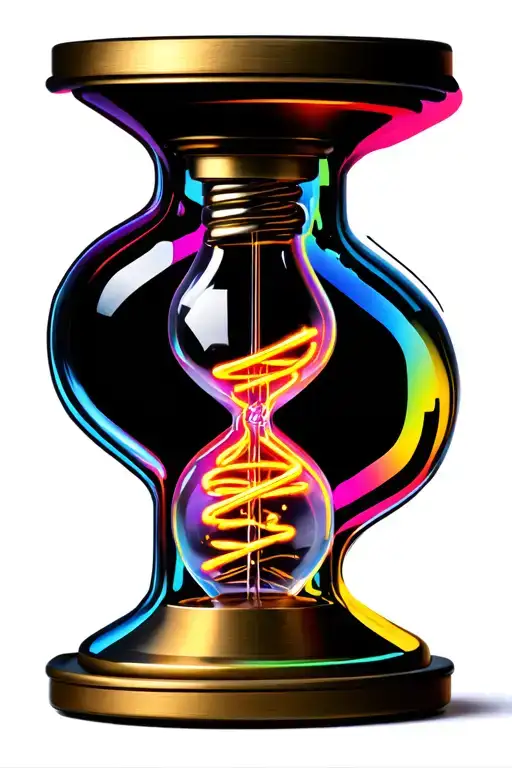 Light Bulb And Hourglass Filament Replaced With Colorful Background