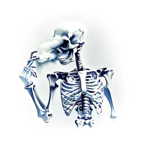 Skeleton Dancing And Top Hat And Smoke