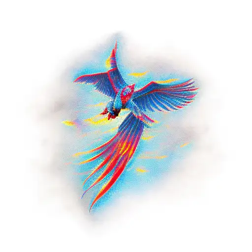 Rising Pheonix Fire Bird Flying Away