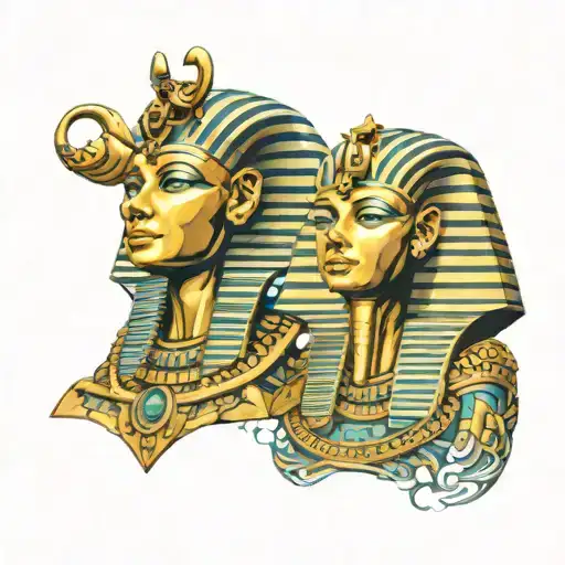 King Tut And Anhk Symbol
