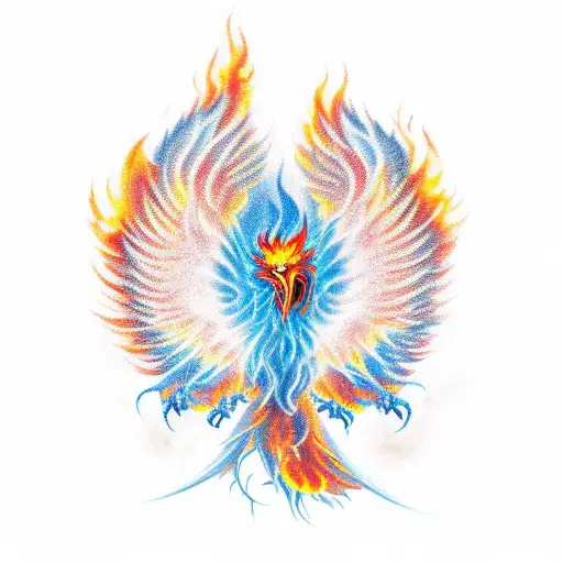 A Flaming Phoenix Rising From The Ashes With A Powerful And Imposing Presence