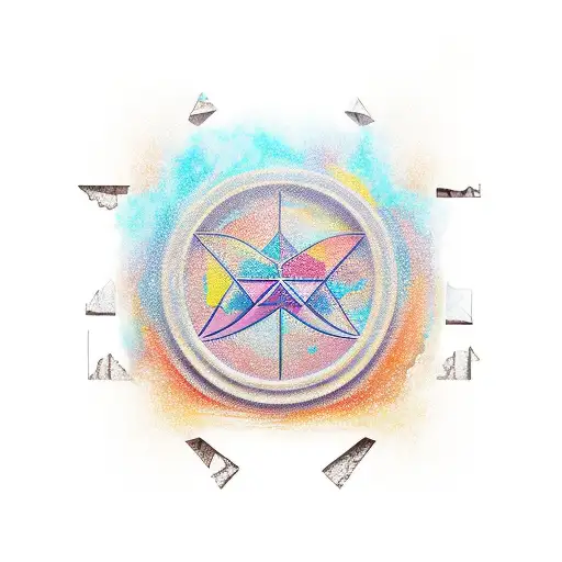 Outline Of A Symbol With Elements Of The Sahara Desert