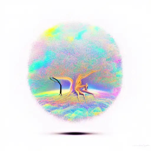 Deep Space With Man On Tree