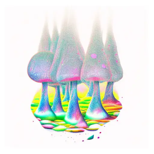 Magic Mushroom Forest With Melting Ghosts