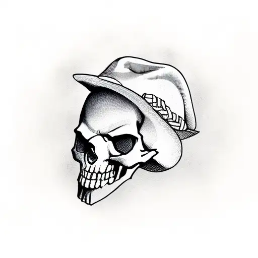 Skull With Farmer's Hat