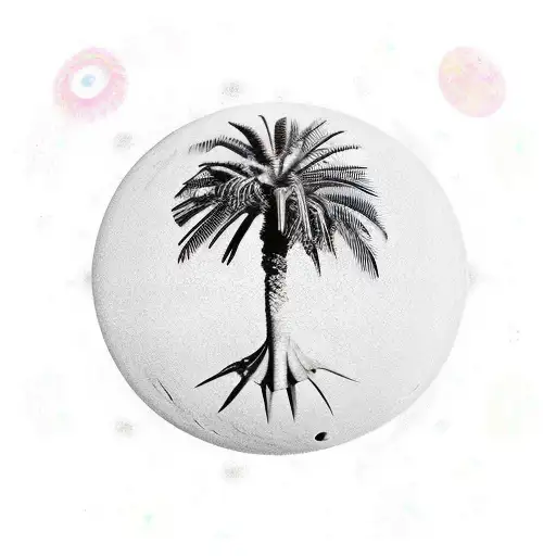 Large Palm Tree With Planets
