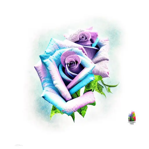 Rose And Larkspur In Color