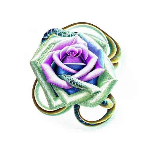 Snake Wraped Around Rose