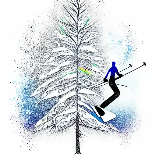 Skier Lay Tree