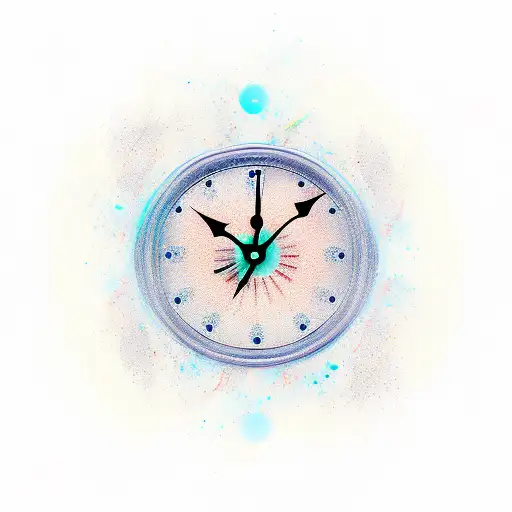 Clock With The Number 8 In The Middle