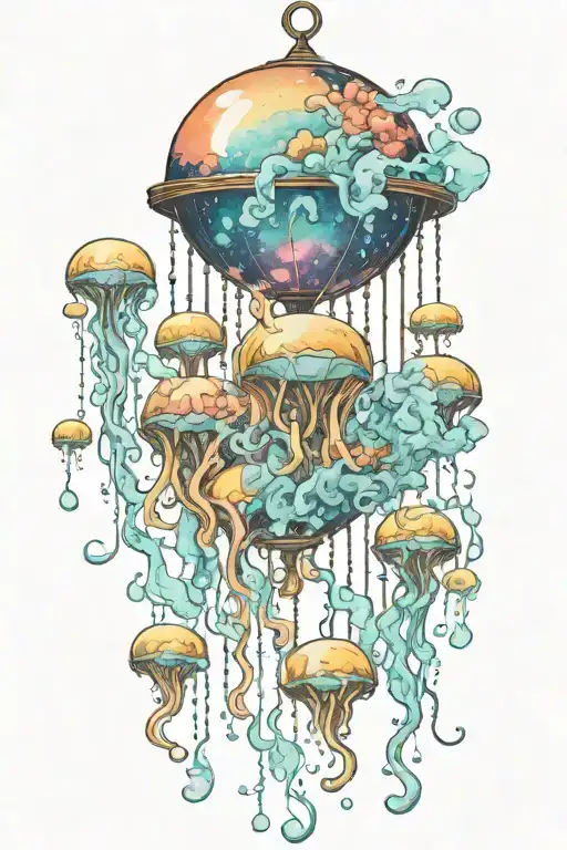 Gentle Hanging Diammonds Moon Galaxy Chandelier Jellyfish Bubbles