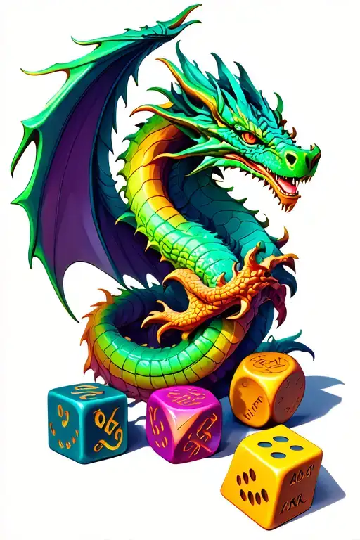 Dnd Dice And Dragon Wrapped