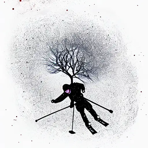 Skier Fell Into A Tree