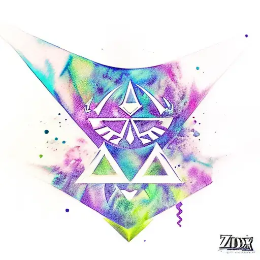 Zelda Triforce Water Color