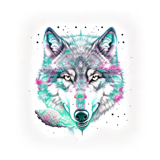 Abstract Wolf Eating A Sheep