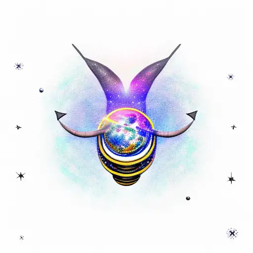 Capricorn Constellation With Black Hole