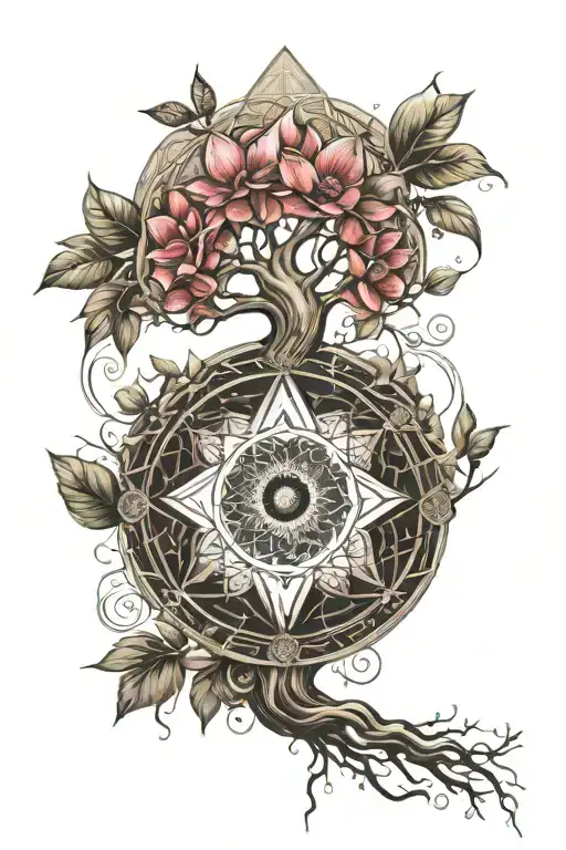 Sacred Geometry Flower Tree Of Life Root Chakra Eyes