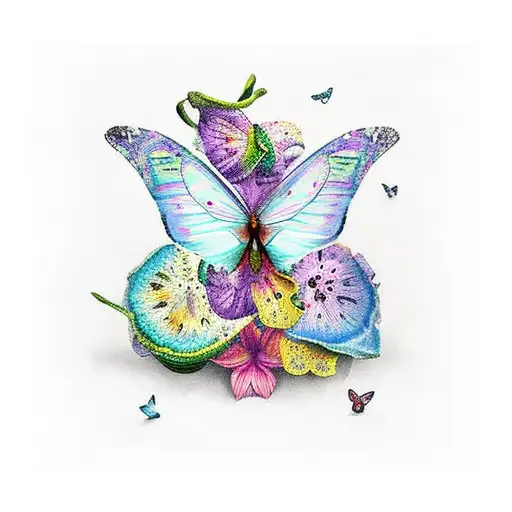 Butterfly's With Trigger Lilly's Wrapped In Sheet Music